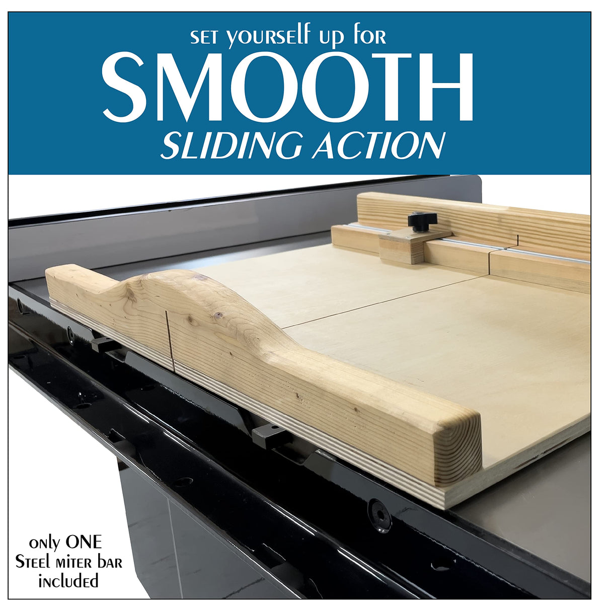 18” Precision Steel Miter Bar Rail Runner with Adjustable Spring Loaded Plungers For DIY Table Saw Crosscut Sleds, Jigs and Fixtures to Slide in 3/4 Peachtree Woodworking Supply