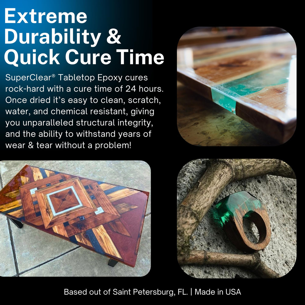 SUPERCLEAR® Coat Epoxy Resin Kit, 2 Gallon, Liquid Glass® Epoxy, Art Resin, Super Gloss Clear 2 Part Self Leveling Epoxy Resin, Epoxy Resin Table FGCI