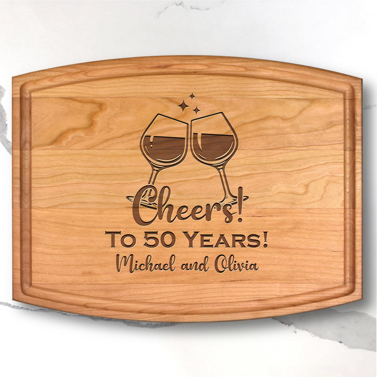 Handmade in USA - Wood Personalized Cutting Board - Unique Wedding Gift Idea for Couples, Anniversary, Christmas, Bridal Shower, Housewarming - Many Maison Custom