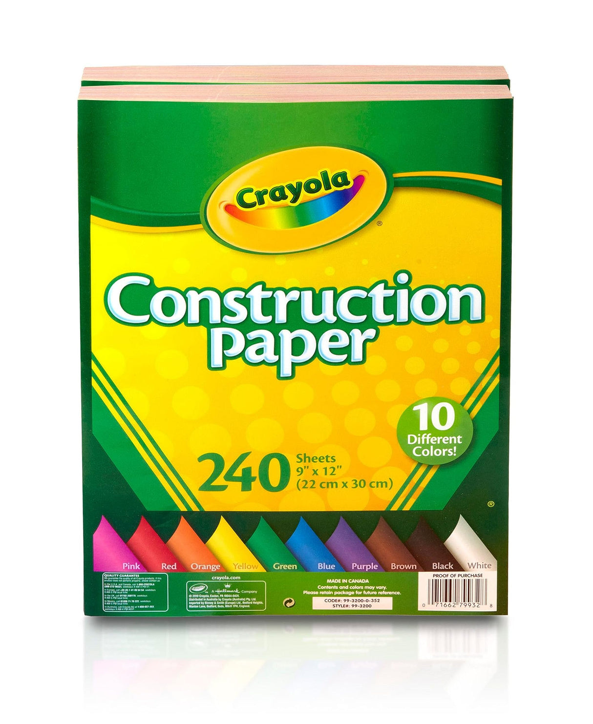 Crayola Construction Paper - 480ct (2 Pack), Bulk School Supplies for Kids, Classroom Supplies for Preschool, Elementary, Great for Arts & Crafts Crayola