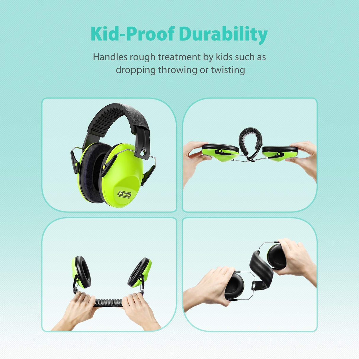 Dr.meter Ear Muffs for Noise Reduction: 27.4SNR Noise Cancelling Headphones for Kids with Adjustable Head Band, EM100 Hearing Protection Earmuffs for Dr.meter