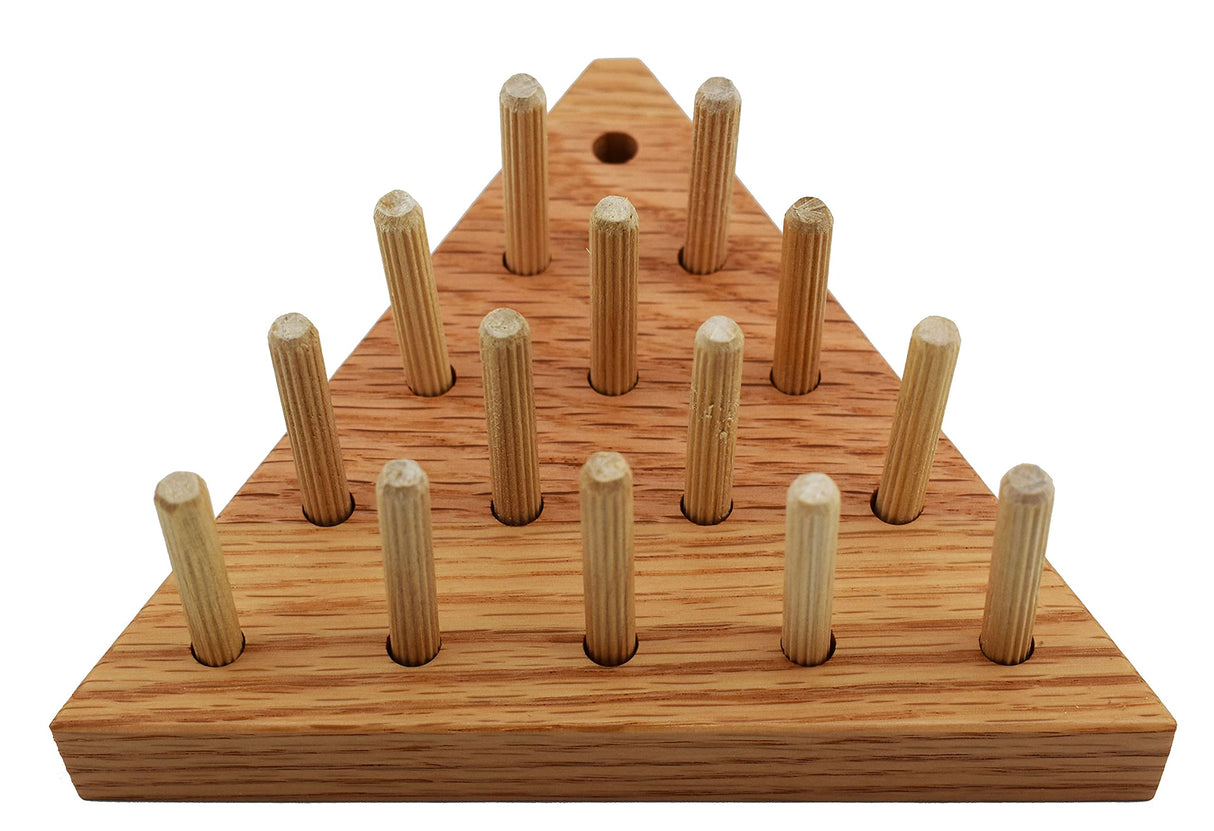 Solid Oak Wooden Peg Game Tricky Triangle by Cauff Cauff