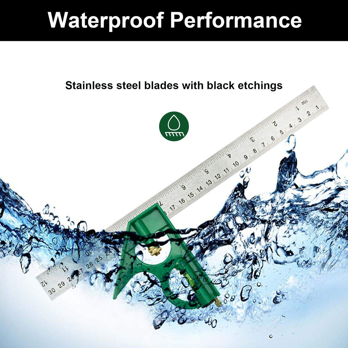 Nortools Combination Square Carpentry Tools with Metal-Body, Stainless Steel Blade Ruler, Accurate Woodworking Measure Square with Carpenter NORTOOLS