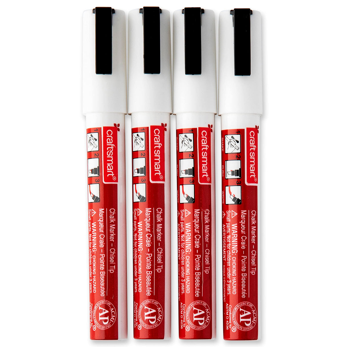 Craft Smart 6 Packs: 4 ct. (24 total) White Chisel Tip Chalk Marker Set Craft Smart