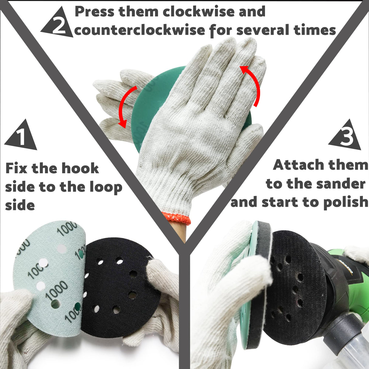 Orbital Sander Foam Pad 5 inch, Foam Sanding Pads for Orbital Sander 2pcs, Interface Pad 8 Holes, Hook and Loop Backing Pad, Soft Sander Cushion Pad, S&F STEAD & FAST