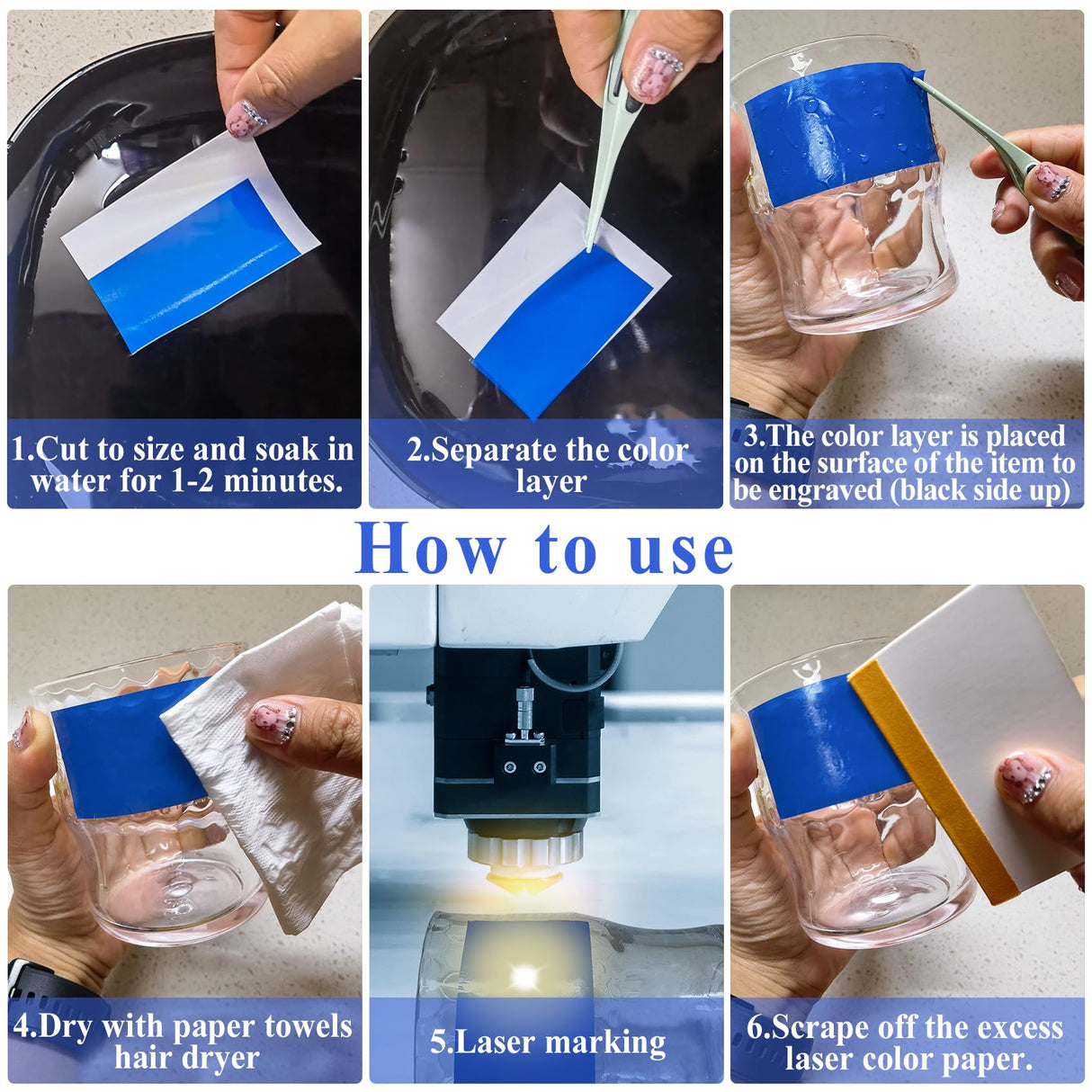 4 Pieces Laser Engraving Marking Paper 39x27CM Engraving Color Paper Laser Marking Paper for Ceramics Glass Metal Laser Cutting and Engraving Obsummoy