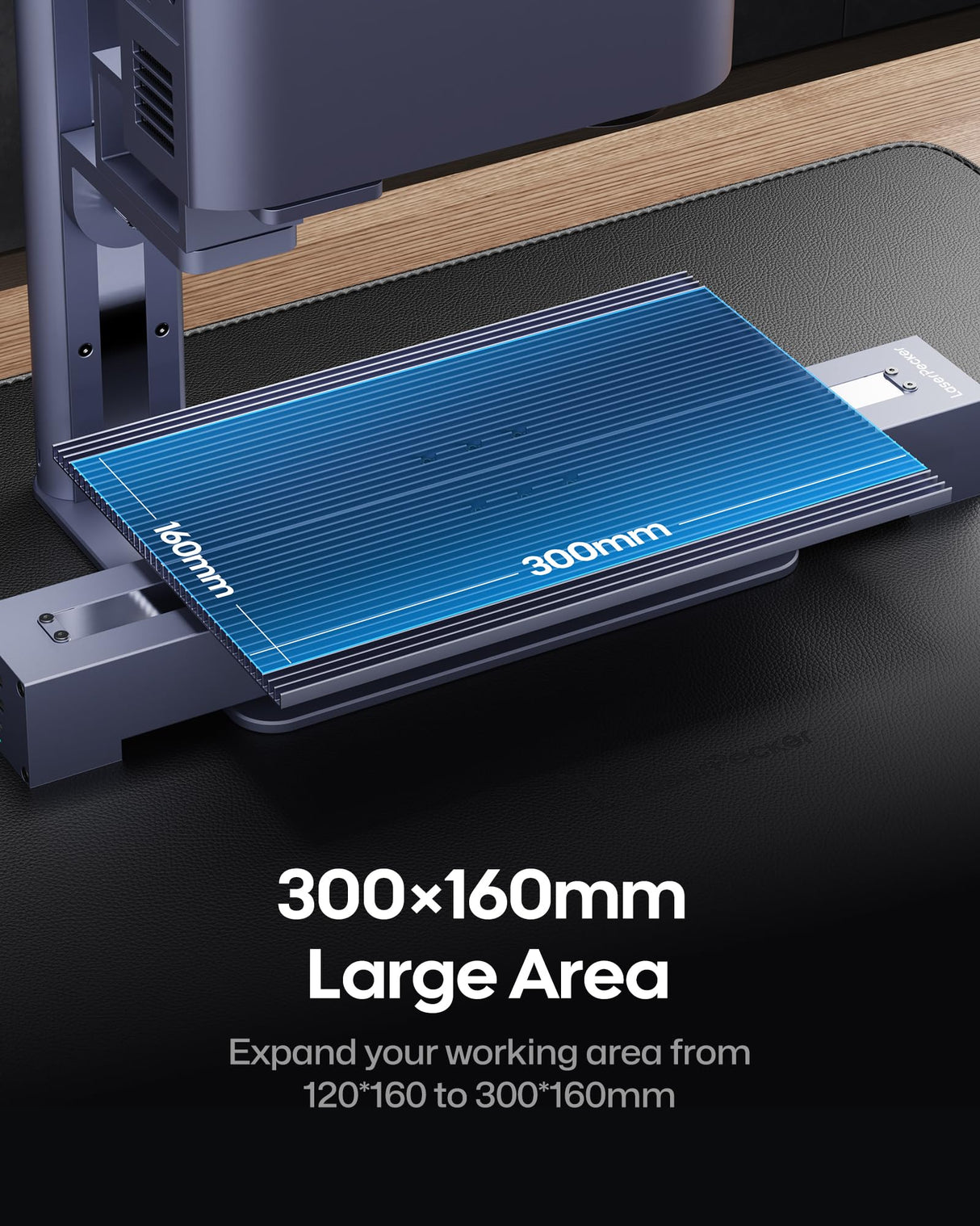 LaserPecker LP4 Slide Extension, Expand Laser Engraving Area to 300 * 160mm, Perfect for Batch Process LaserPecker