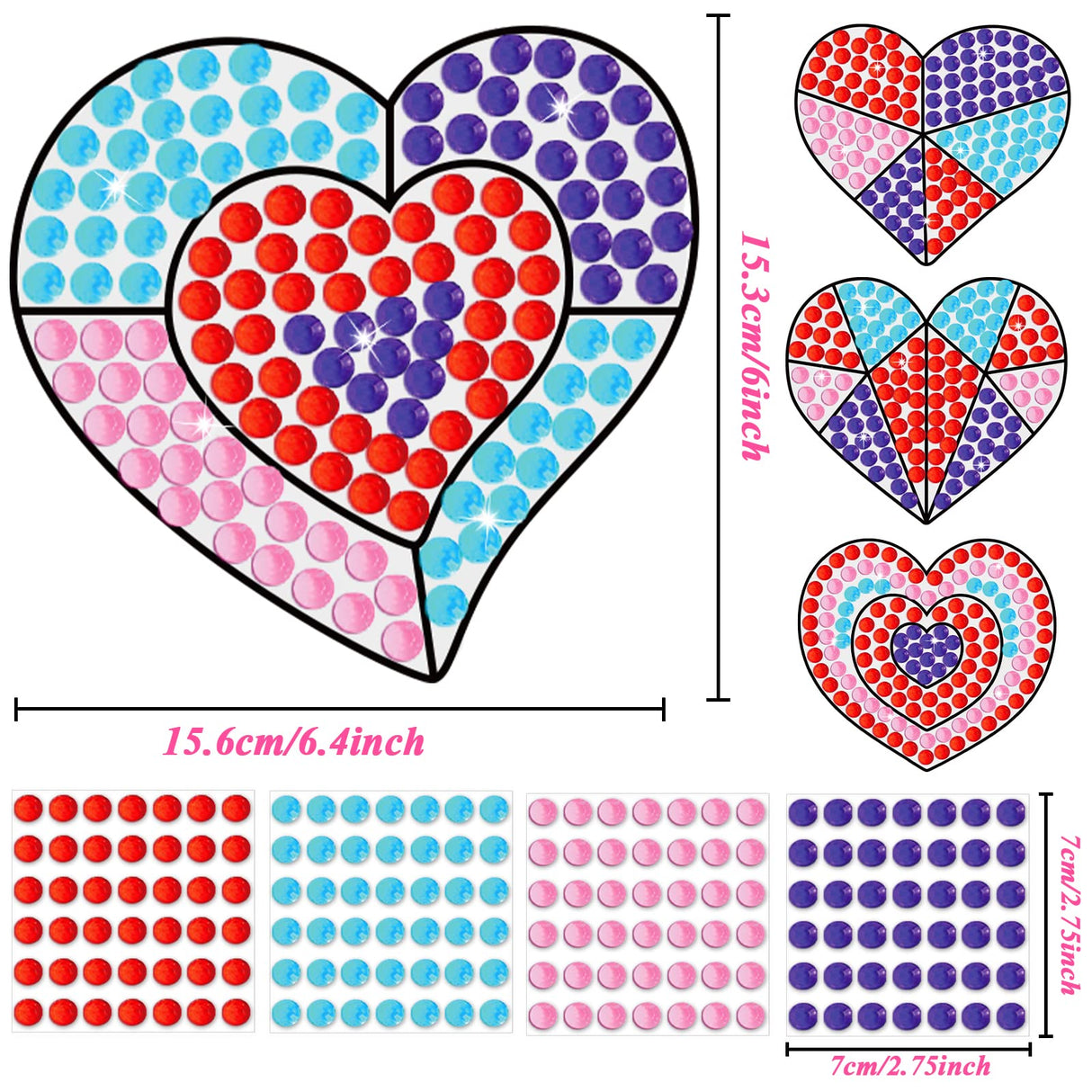 Valentines Day Gift for Kids, Valentine's Day Arts and Crafts, Sun Gemmers Art Crafts Suncatcher Kits for Children Teenagers Kids at 6-8, DIY Diamond chiazllta