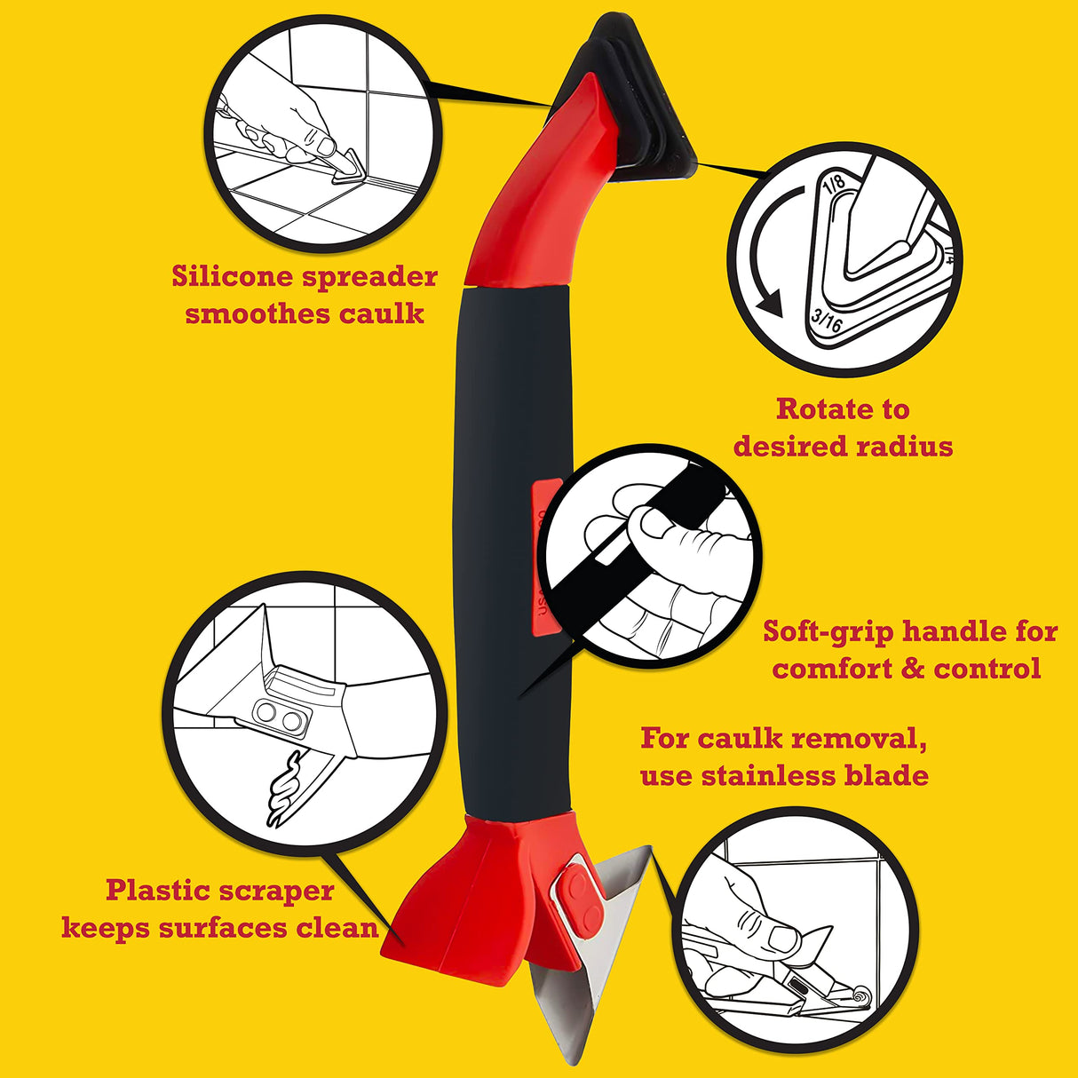 ALLWAY CT31 3-in-1 Caulk Tool for Removal and Application ALLWAY