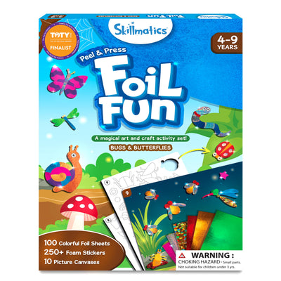 Skillmatics Art & Craft Activity - Foil Fun Bugs & Butterflies, No Mess Art for Kids, Craft Kits & Supplies, DIY Creative Activity, Gifts for Boys &