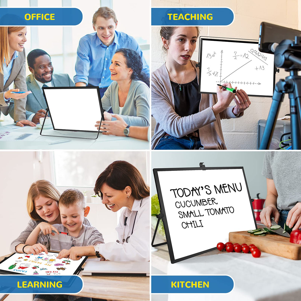 Small Monthly Calendar Dry Erase Whiteboard for Wall, 16in x 12in Magnetic Dry Erase Board, Hanging Double-Sided White Board, Portable Board for ABERLLS