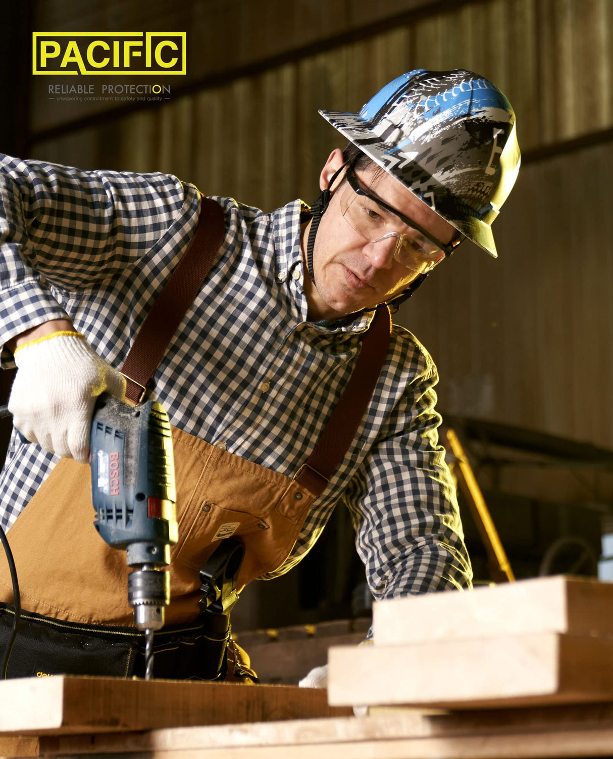 PACIFIC PPE 2 Pack Safety Glasses, Anti-fog, Scratch Resistant Clear Wraparound Lenses and No-Slip Grips, Adjustable, Lab Goggles PACIFIC PPE