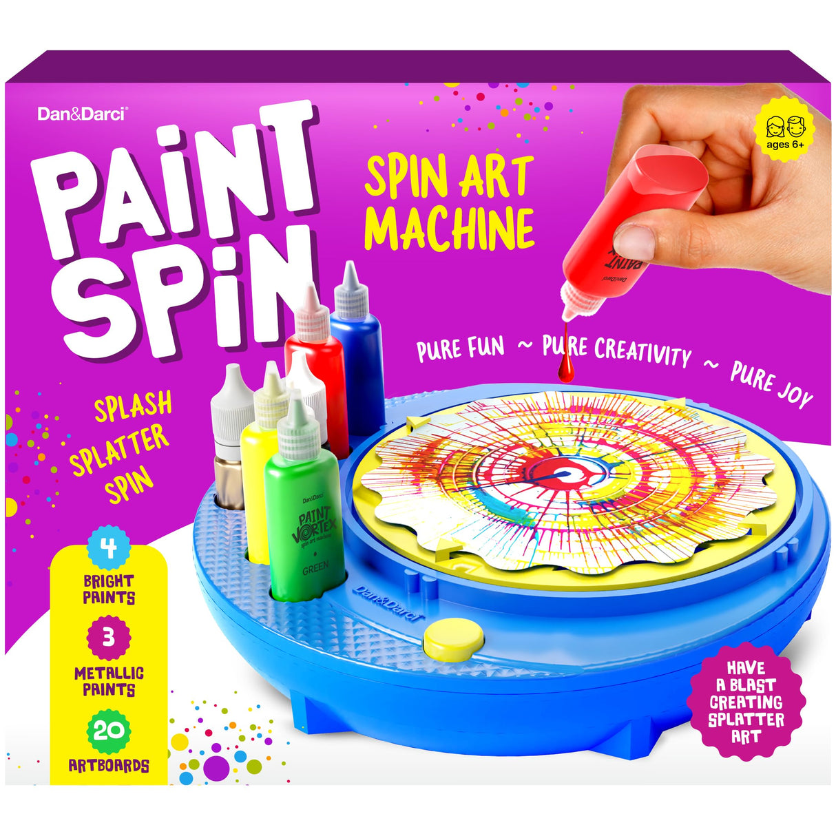 Paint Spin Art Machine Kit for Kids - Arts and Crafts for Boys & Girls Ages 4-8 - Art Craft Set Gifts for 6-9+ Year Old Boy, Girl- Cool Painting Dan&Darci