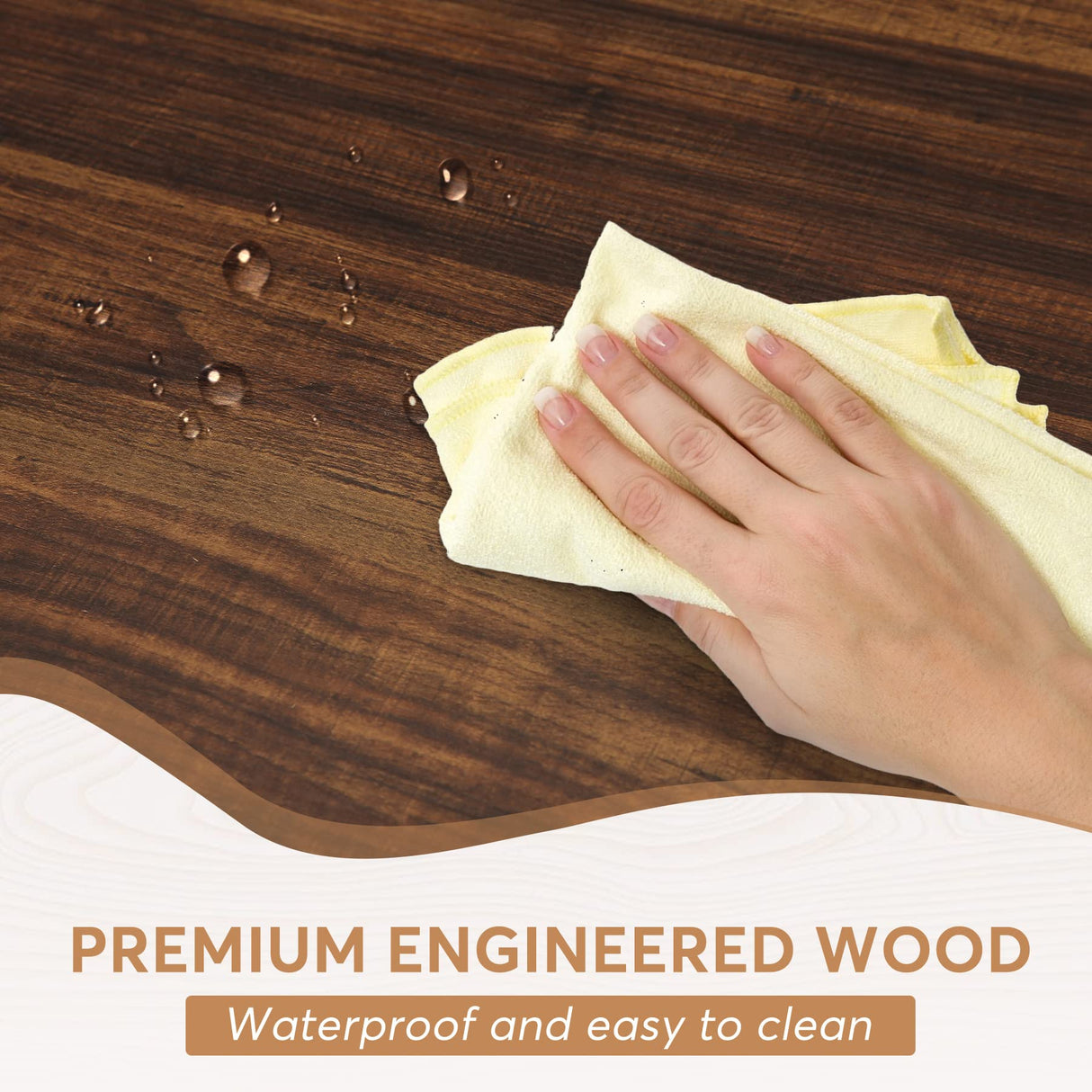 Tribesigns Farmhouse Dining Table for 6 People, 70.8-Inch Rectangular Wood Dining Table, Rustic Kitchen Table with Heavy Duty Metal Legs for Dining Tribesigns