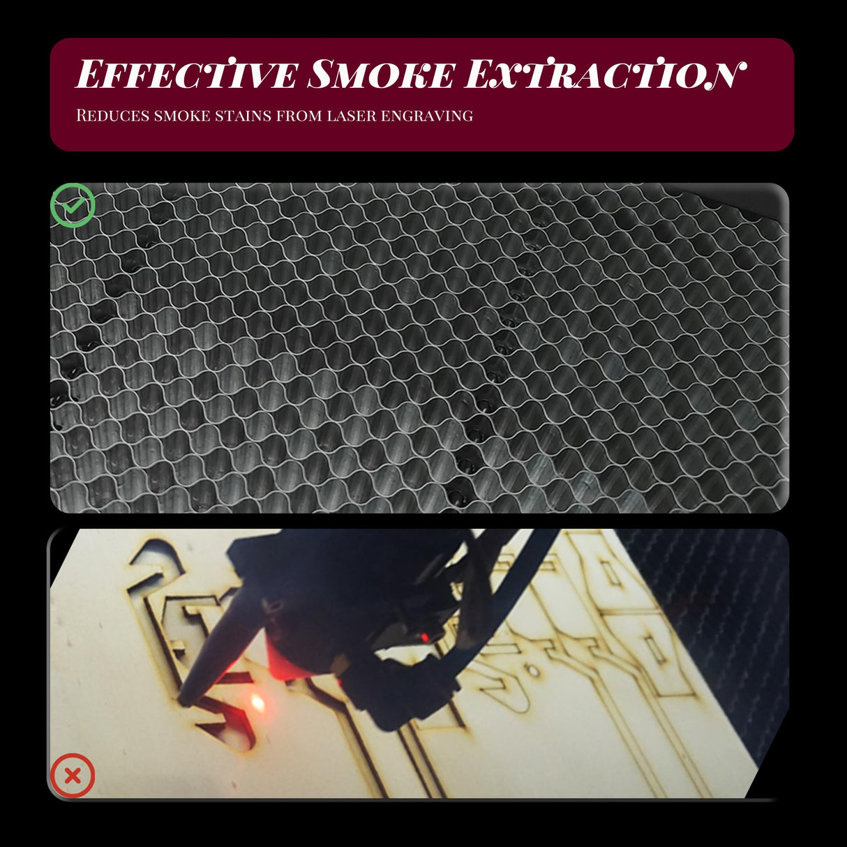 Doppy Laser Bed, Honeycomb Laser Bed 17.32” x17.32”x 0.87" Honeycomb Working Table for CO2 or Diode Laser Engraver Cutting Machine, Honeycomb Working Doppy