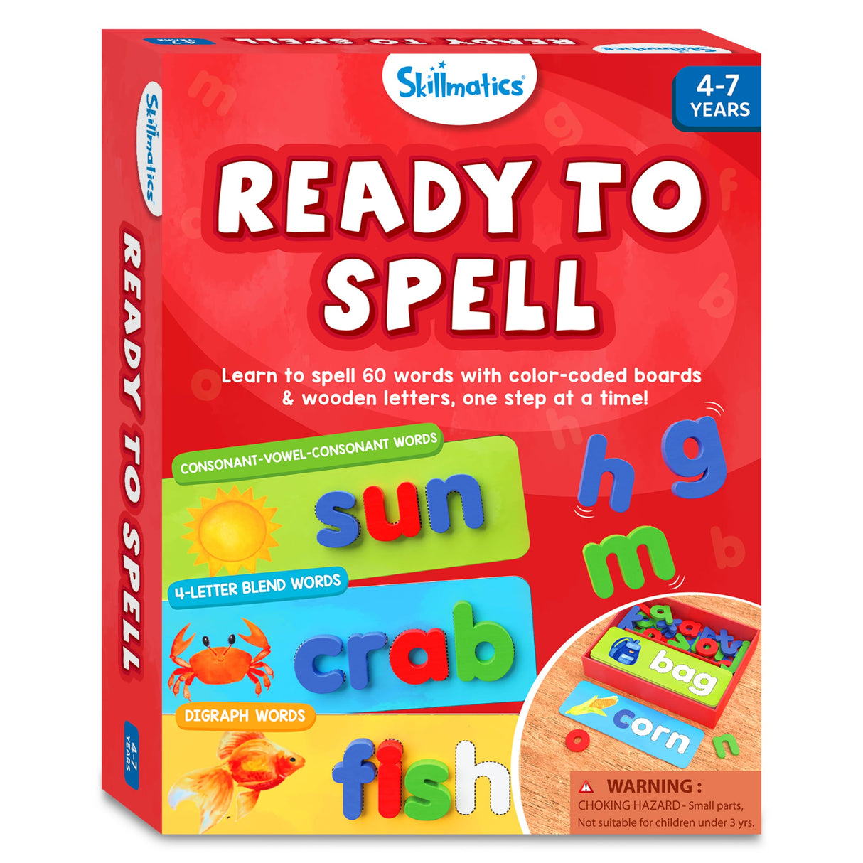 Skillmatics Preschool Learning Activity - Ready to Spell, Stage-Based Learning to Improve Vocabulary & Spelling, Educational Toy, Gifts for Boys & Skillmatics