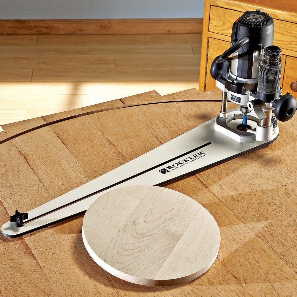 Circle Cutter Router Jig – Router Circle Cutting Jig Cuts Perfect Circles from 10” to 52” D - Circle Cutting Jig Includes Two Center Pivot Pins - ROCKLER