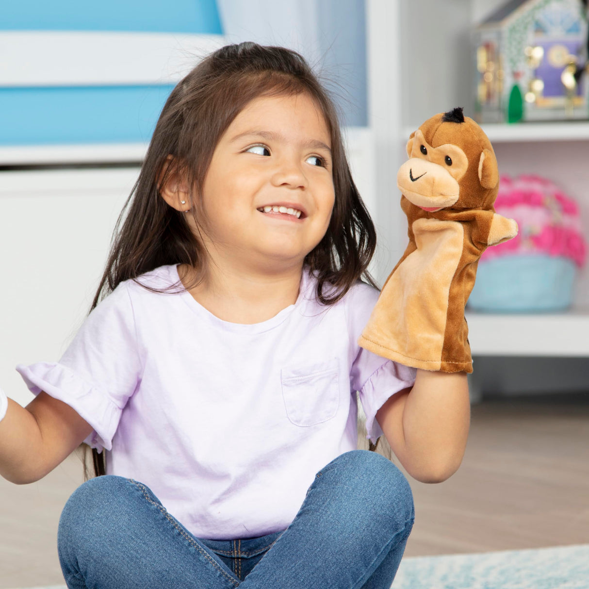 Melissa & Doug Safari Buddies Hand Puppets, Set of 6 (Elephant, Tiger, Parrot, Giraffe, Monkey, Zebra) - Soft, Plush Animal Hand Puppets For Toddlers Melissa & Doug