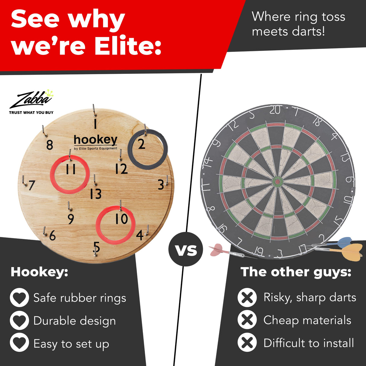 Elite Sportz Equipment Ring Toss Game - Games for Man Caves, Apartments, and Outdoor Fun - Gift for Adults and Kids - Indoor & Outdoor Games for Elite Sportz Equipment