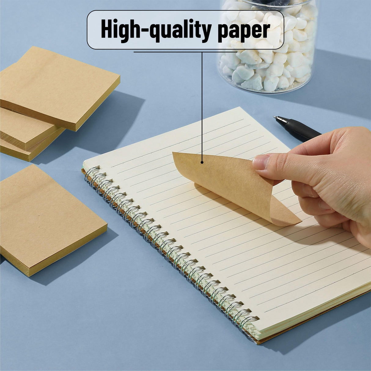 Mr. Pen- Kraft Sticky Notes, 3”x3”, 12 Pads, Brown Sticky Notes, Craft Paper Sticky Notes, Kraft Paper Sticky Notes, Sticky Notes Brown, Craft Paper Mr. Pen