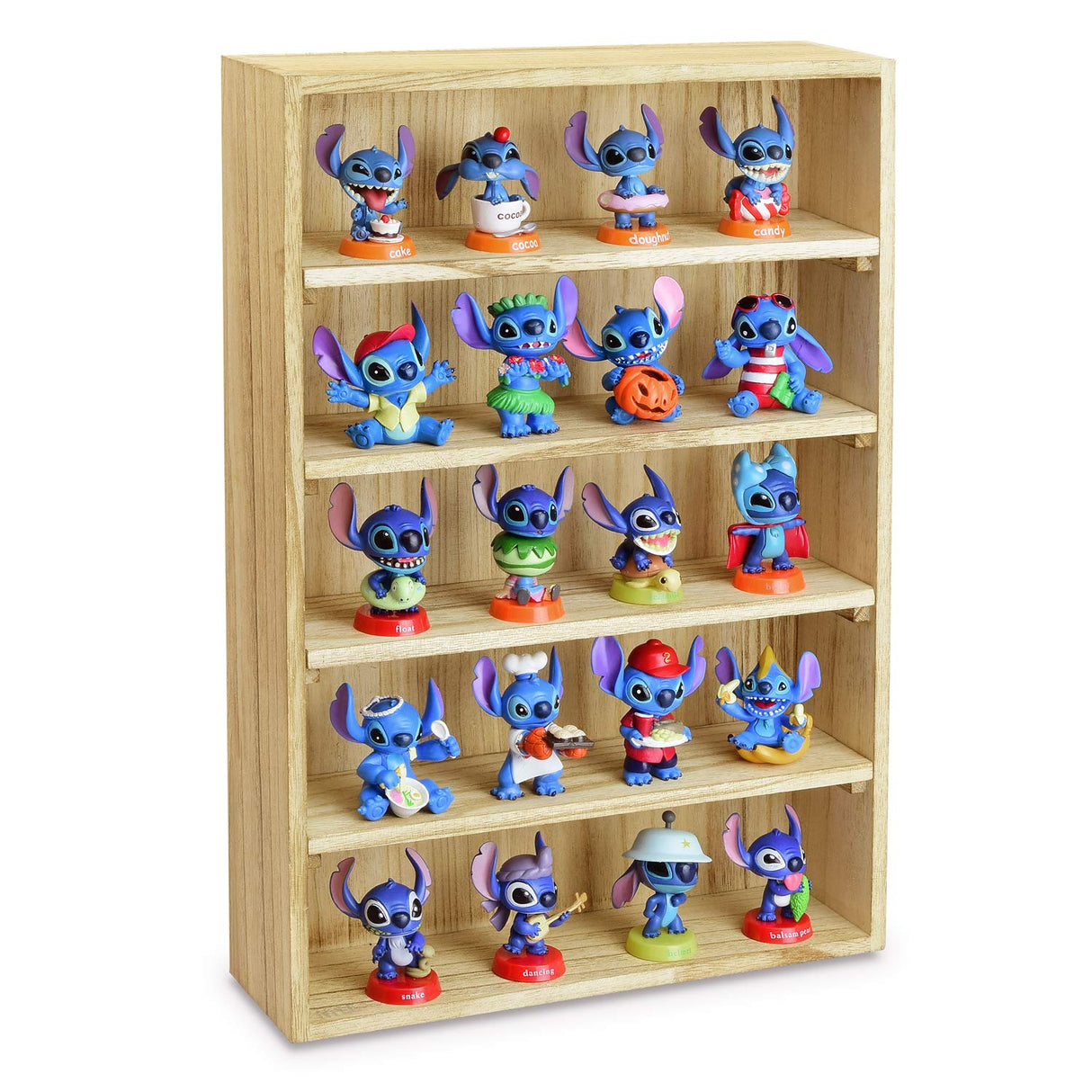 Ikee Design Wooden Wall-Mounted Display Shelves Rack for Collectibles-Figures,Shot Glasses, Spice Can,Cosmetics or Perfume-5 Adjustable Height Ikee Design