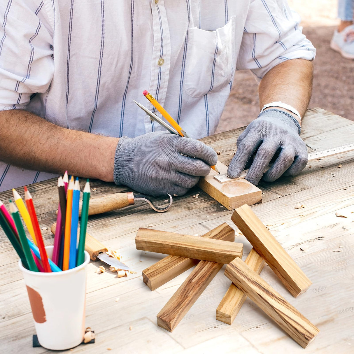 Spiareal 15 Pcs Olive Wood Pen Blanks Pen Turning Supplies DIY Crafts Pen Turning Kit, 5 x 3/4 x 3/4 Inch Spiareal