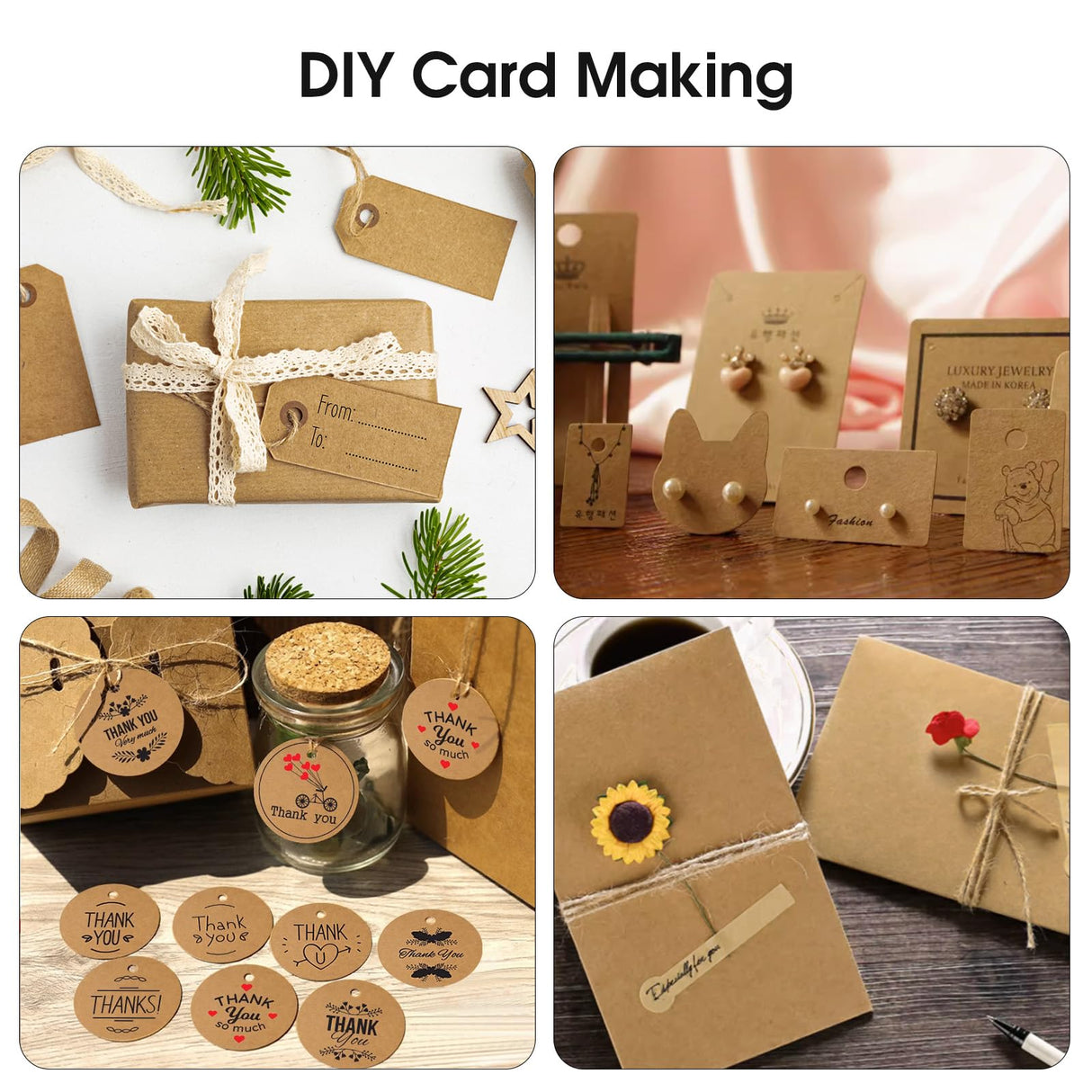 CreGear 25 Sheets Brown Kraft Cardstock 8.5 x 11 Brown Cardstock Paper, 92lb/250gsm Card Stock Printer Paper, Thick Cardstock Kraft Paper Cardstock CREGEAR