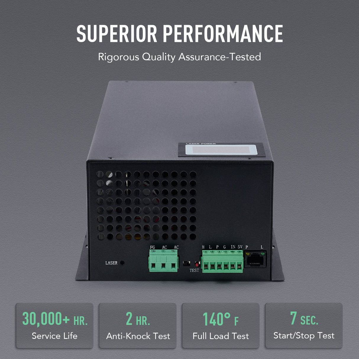 OMTech 150W Laser Power Supply for CO2 Laser Engravers Cutters, Digital Power Supply with Real Time Display Safety Protection, MYJG-150 Power Supply OMTech