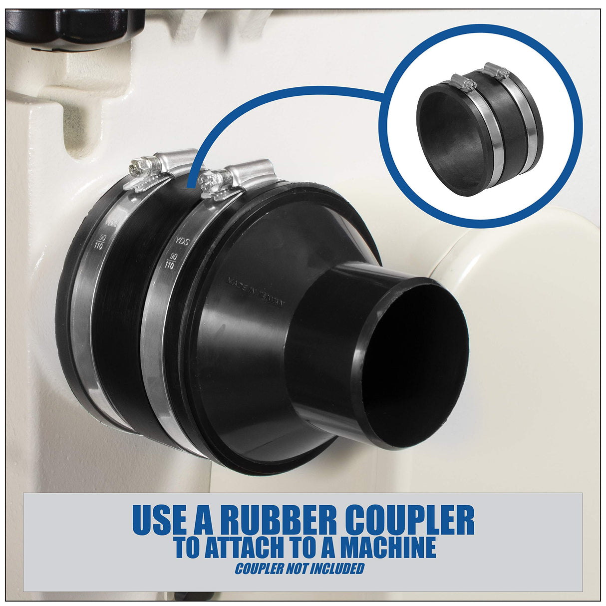 Fulton 4 inch to 2 1/2 inch Reducer Fitting for Dust Collection Hose to Hose Connections and 4 Inch Port Connections on Larger Machinery Fulton