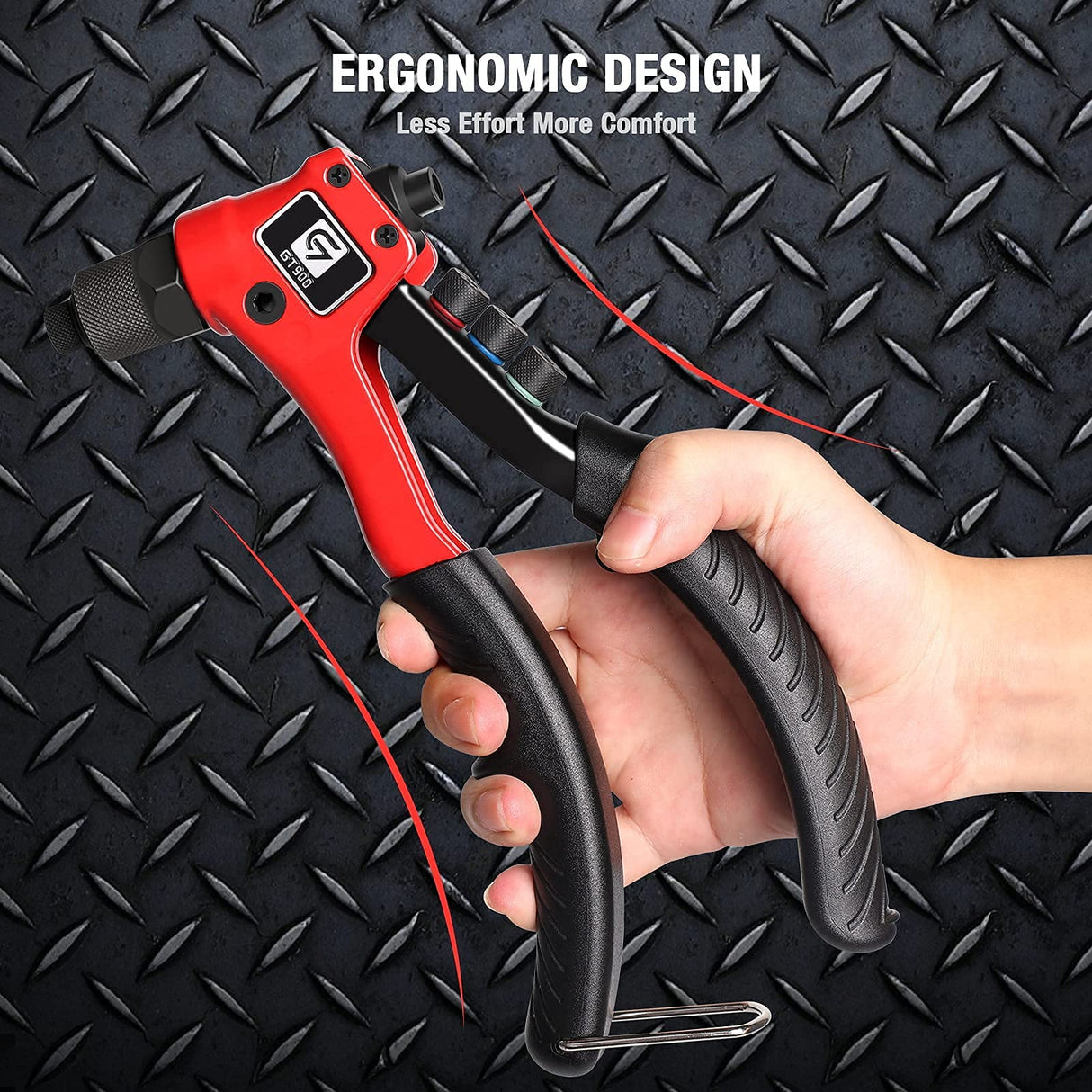 Rivet Gun, GIANTISAN Pop Rivet Tool Kit with 200 Rivets and 4 Drill Bits, Manual Hand Riveter Kit with Rugged Carrying Case G GIANTISAN