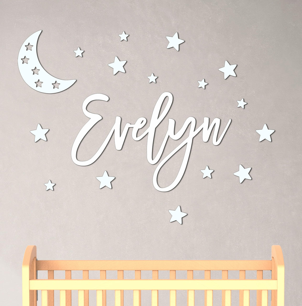 Personalized Custom Wood Name Sign with Stars Wooden Wall Stickers Nursery Name Sign, Personalized Baby Gifts Nursery Wall Decor Wooden Letters for Generic
