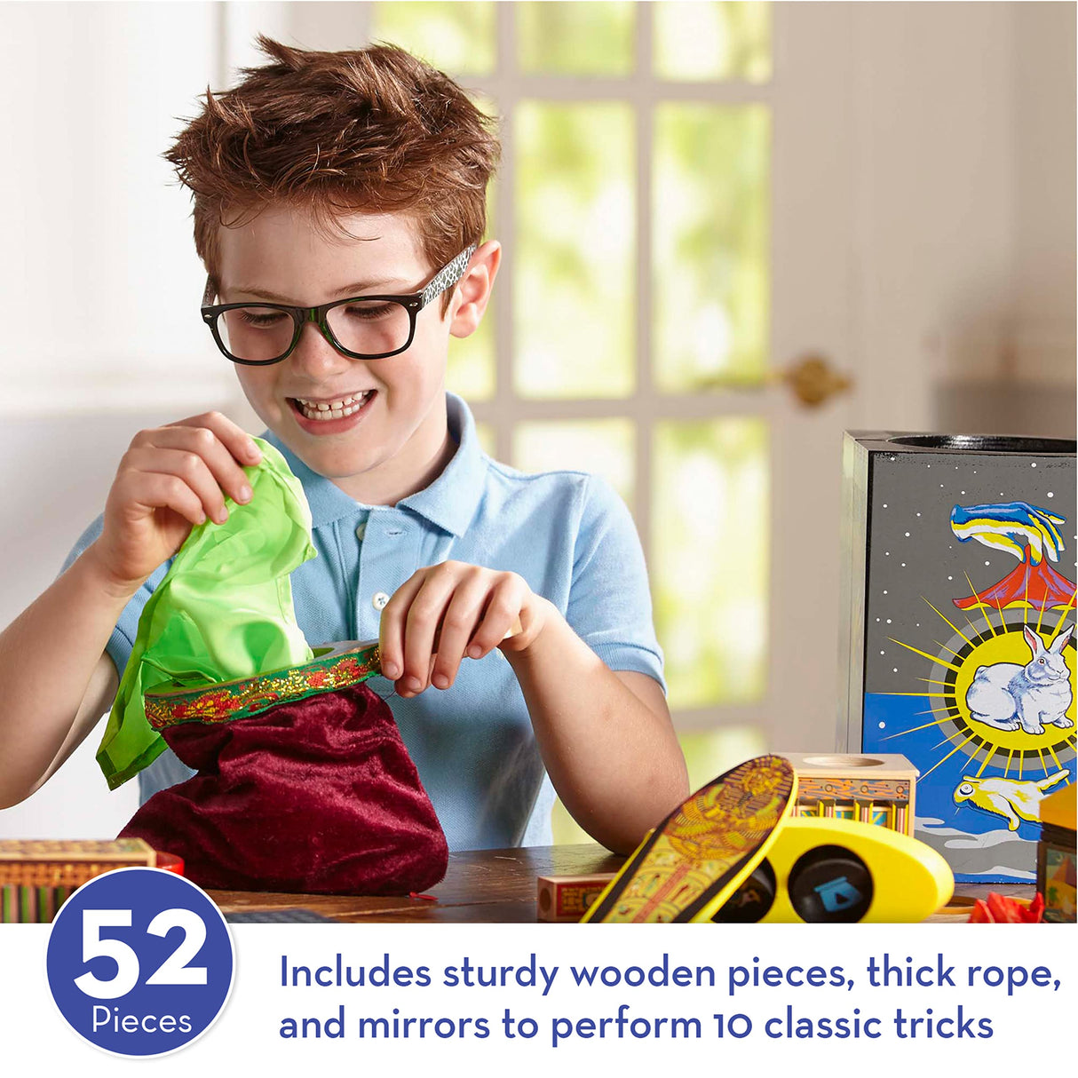 Melissa & Doug Deluxe Solid-Wood Magic Set With 10 Classic Tricks for ages 8+ years Melissa & Doug