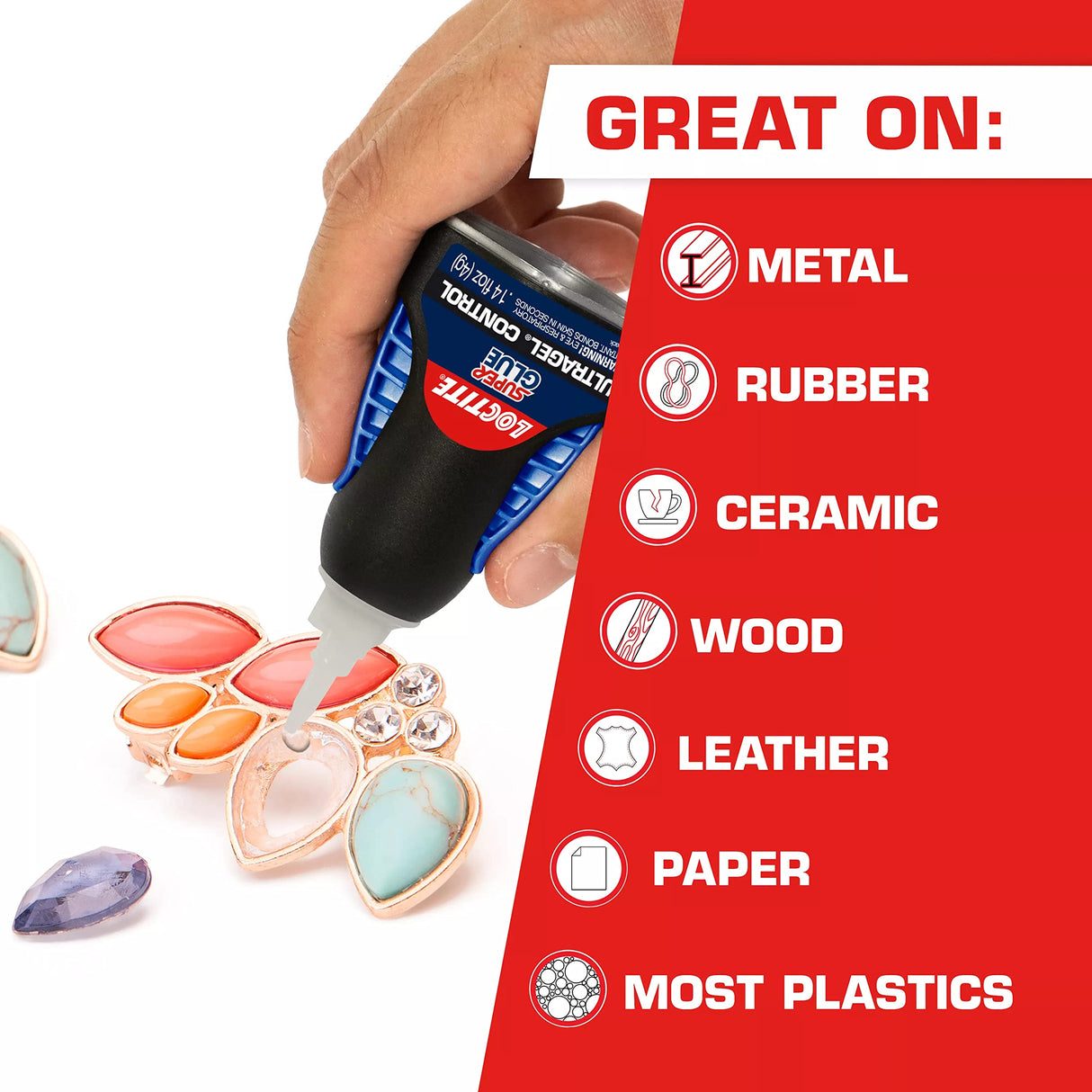 Loctite Super Glue Ultra Gel Control, Clear Superglue for Plastic, Wood, Metal, Crafts, & Repair, Cyanoacrylate Adhesive Instant Glue, Quick Dry - Loctite