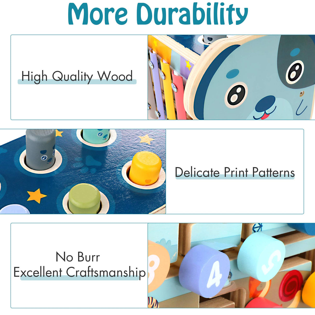 KIDWILL Wooden Hammering Pounding Toy for 12+ Months Kids, Montessori Toys for 1+ Year Old Babies, Early Development Toy with Pounding Bench, KIDWILL