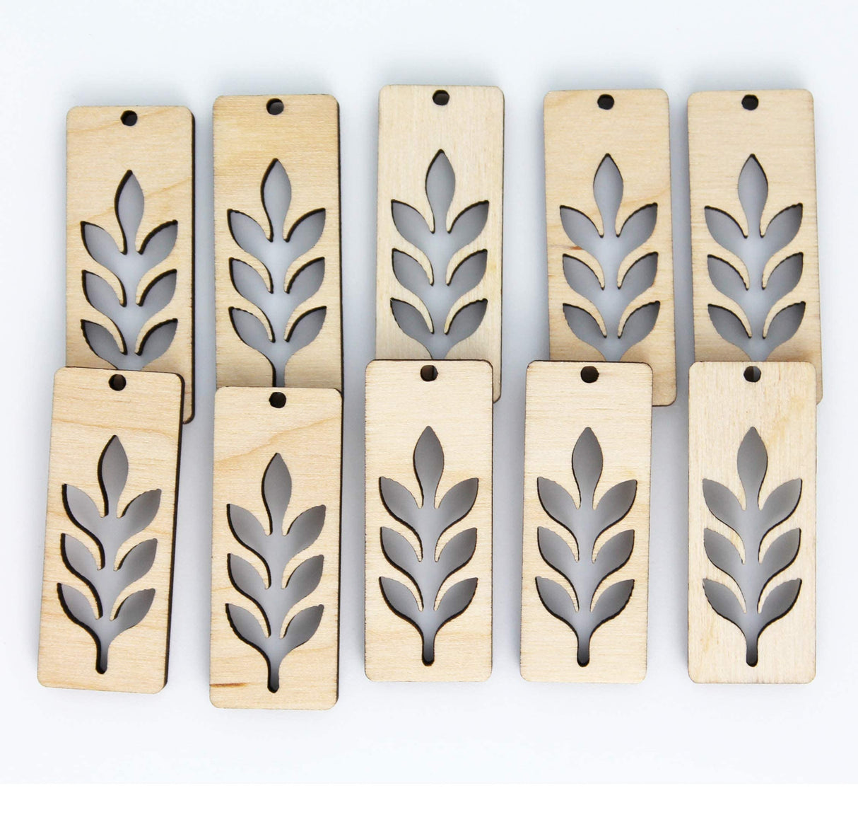 ALL SIZES BULK (12pc to 100pc) Unfinished Wood Laser Flower Leaf Cutout Bar Bars Rectangle Dangle Earring Jewelry Blanks Shape Crafts Made in Texas Texan Wood Crafts