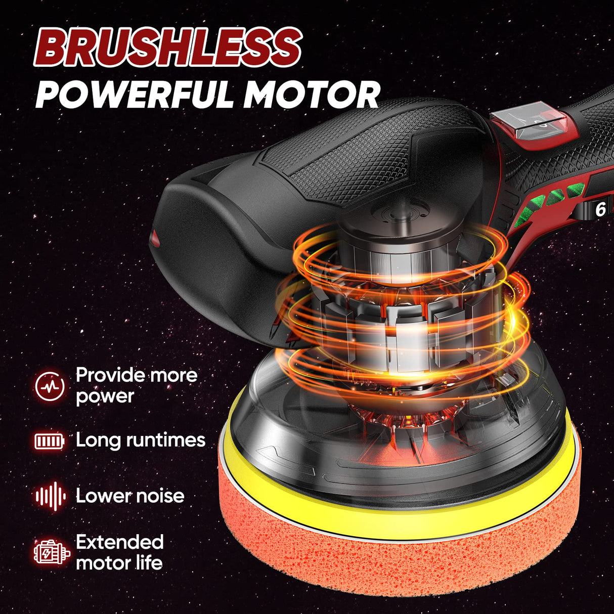 Avhrit Cordless Car Buffer Polisher kit w/ 2x2000mAh 12V Batteries, 6 Inch Car buffer Waxer Kit w/ 6 Variable Speed & Extra 26 PCS Attachments, Avhrit