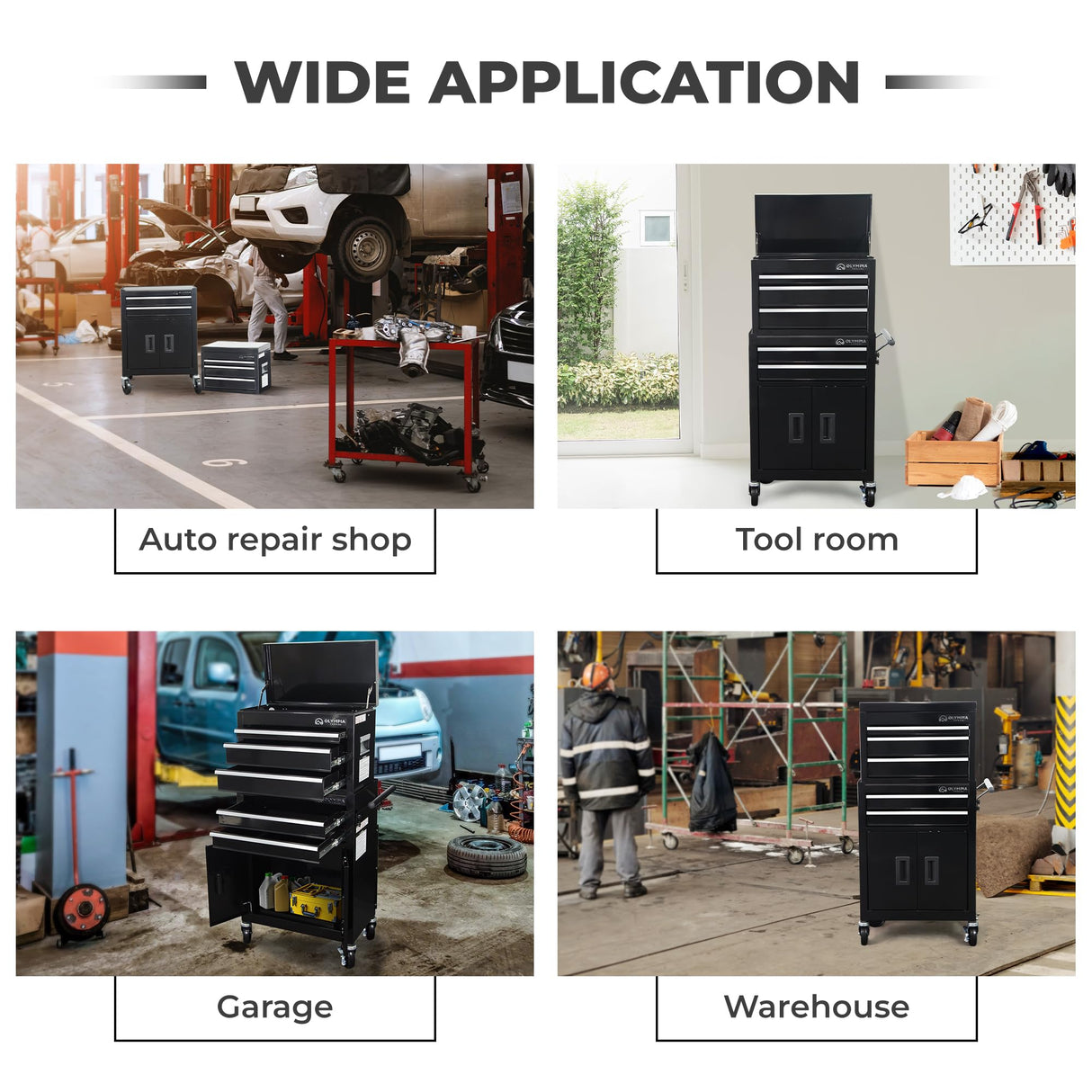 Olympia Tools 20-inch Rolling Tool Chest with Drawers - 5-Drawer Tool Chest Cabinet on Wheels Locking Storage Cabinets Garage Organizers for Workshop Olympia Tools
