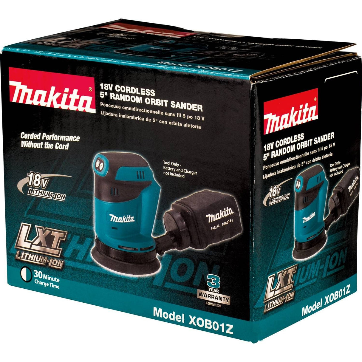 Makita XOB01Z 18V LXT® Lithium-Ion Cordless 5" Random Orbit Sander, Tool Only Makita