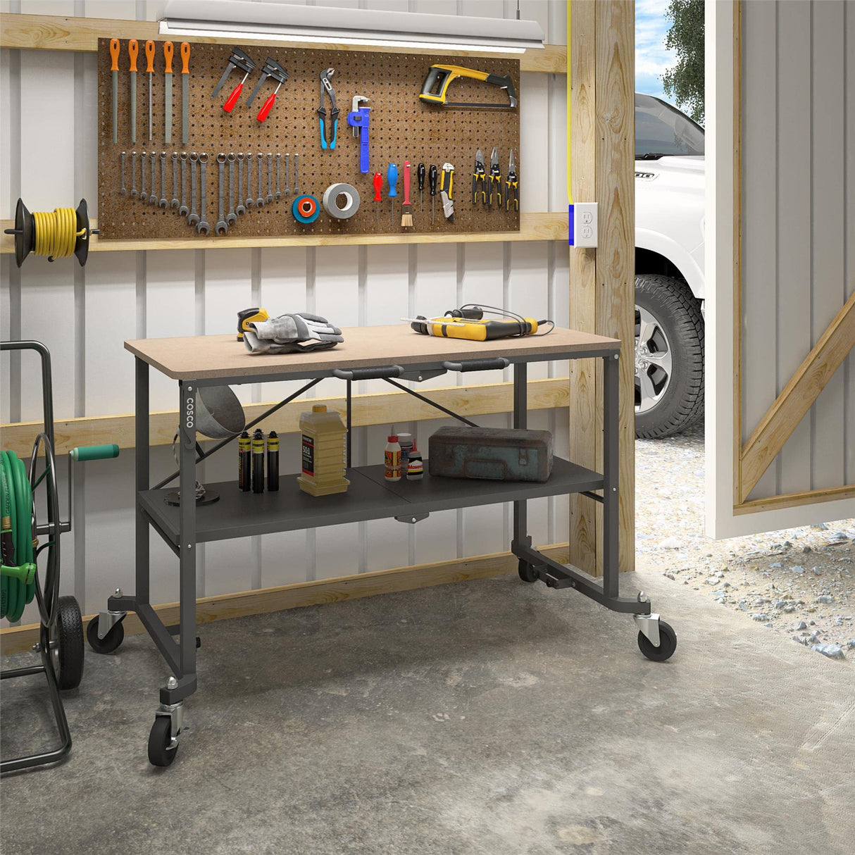 COSCO 66721DKG1E Folding Workbench and Table, Dark Gray CoscoProducts