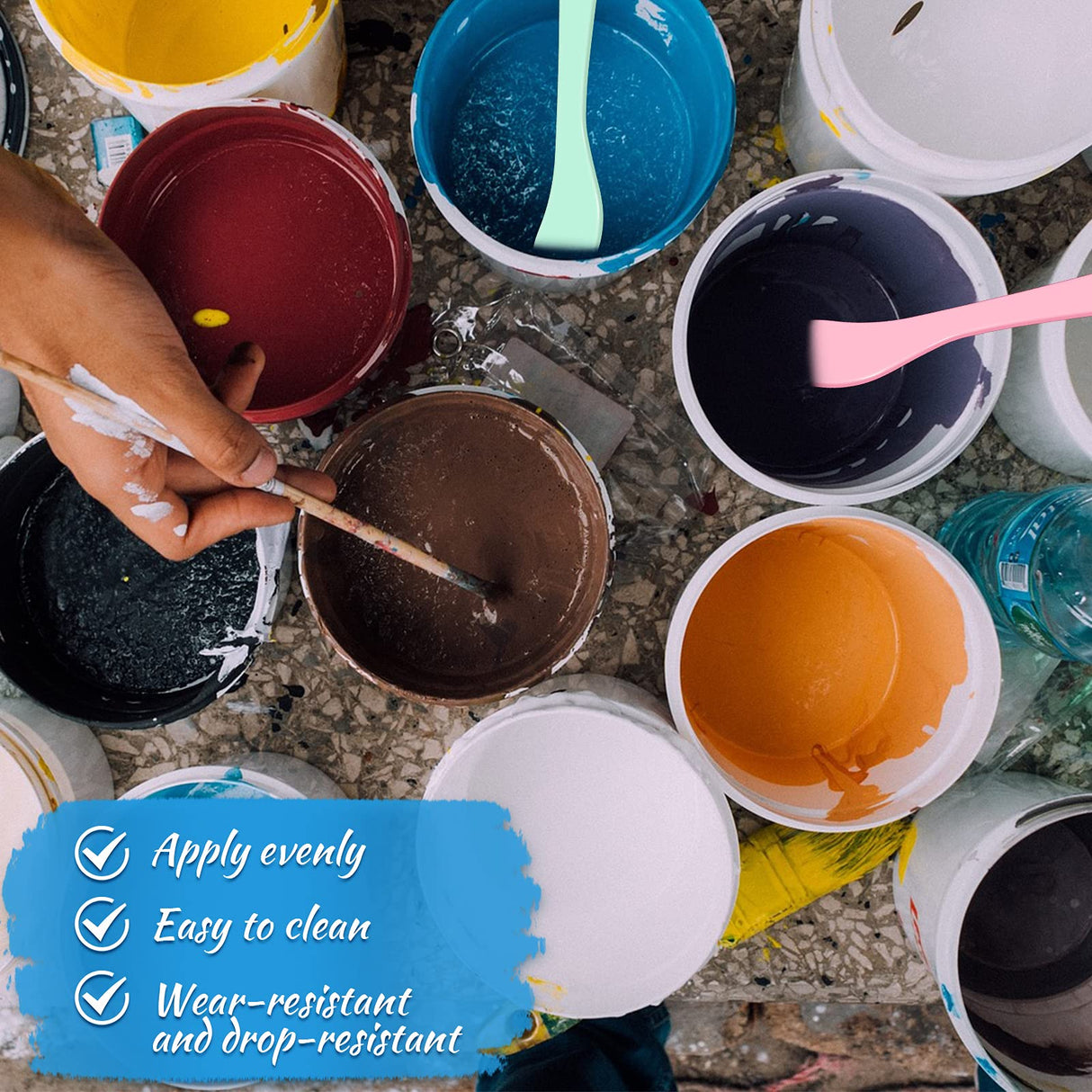 24 Pieces 6 Inch Paint Stir Sticks Mixing Sticks Reusable Mold Mixer Mixing Tool Plastic Stirring Sticks for Mixing Resin Epoxy Liquid Paint Pour Patelai