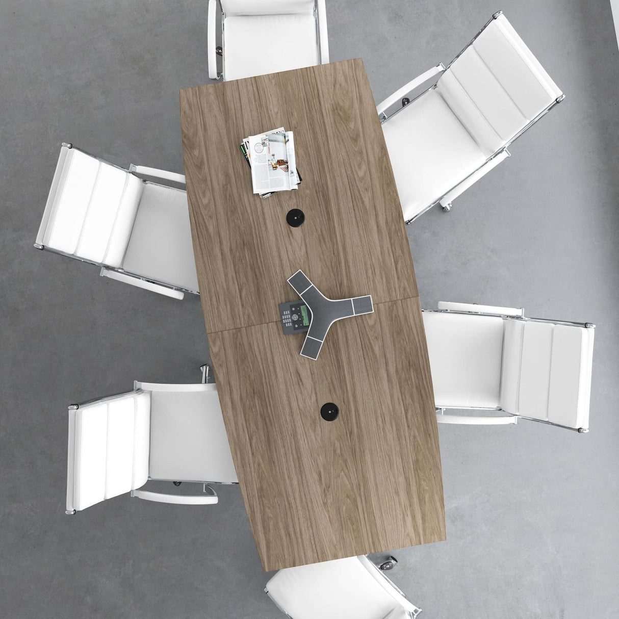 Bush Business Furniture Conference Table for 6-8 People with Wood Base | Boat Shaped 8 Foot Desk for Office Boardrooms and Training Rooms, 96W x 42D, Bush Business Furniture