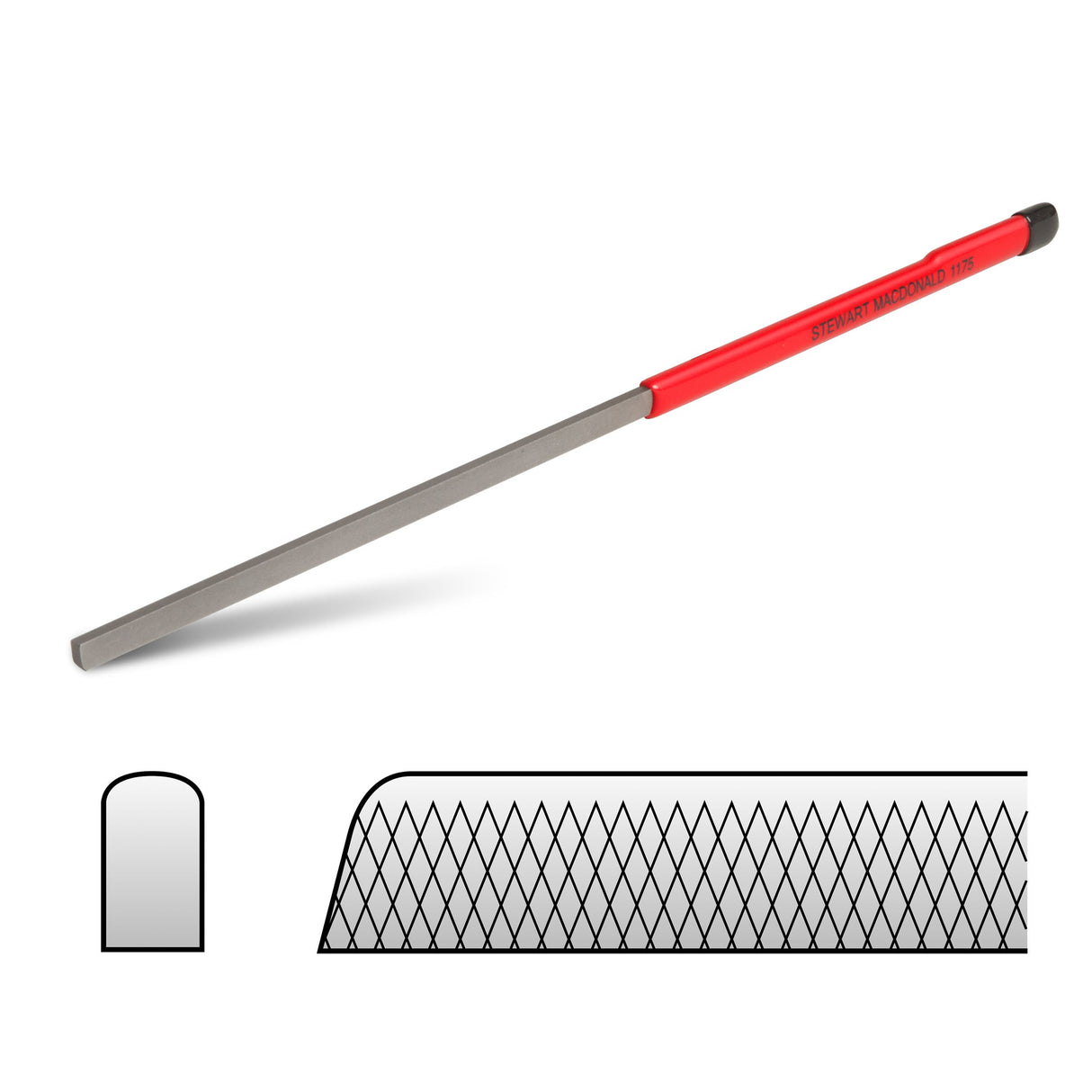 StewMac Fret End Dressing File - Professional Luthier Tool - Fix Sharp Guitar Fret Ends - For Rounding, Shaping, and Deburring - Fix Fret Sprout! - StewMac