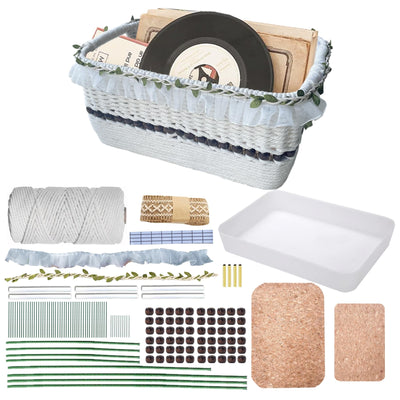 AOUXSEEM Macrame Weaving Storage Basket DIY Kit with Handles for Organising Home Spaces