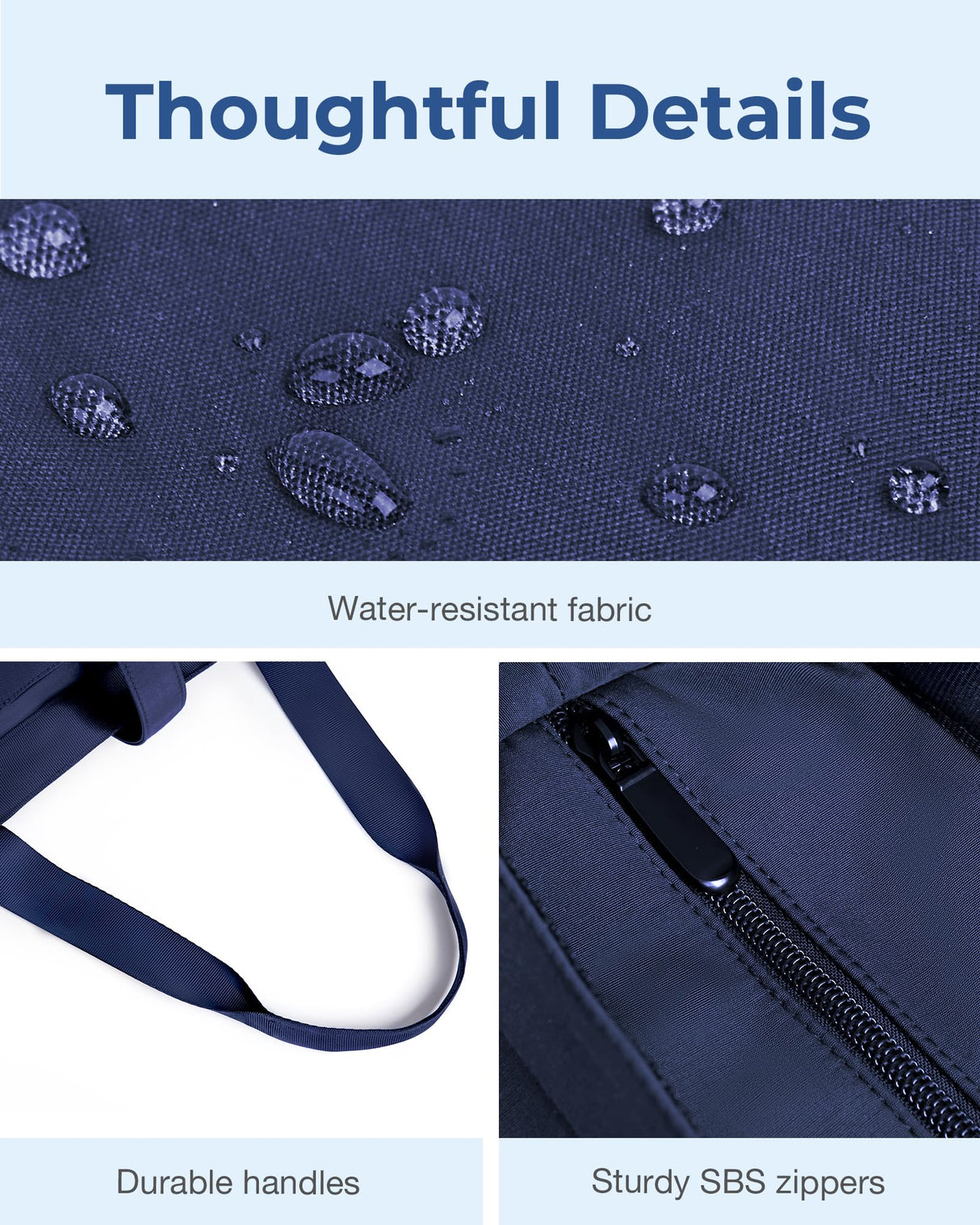 BAGSMART Tote Bag for Women, Foldable Tote Bag With Zipper Large Shoulder Bag Top Handle Handbag for Travel, Work BAGSMART