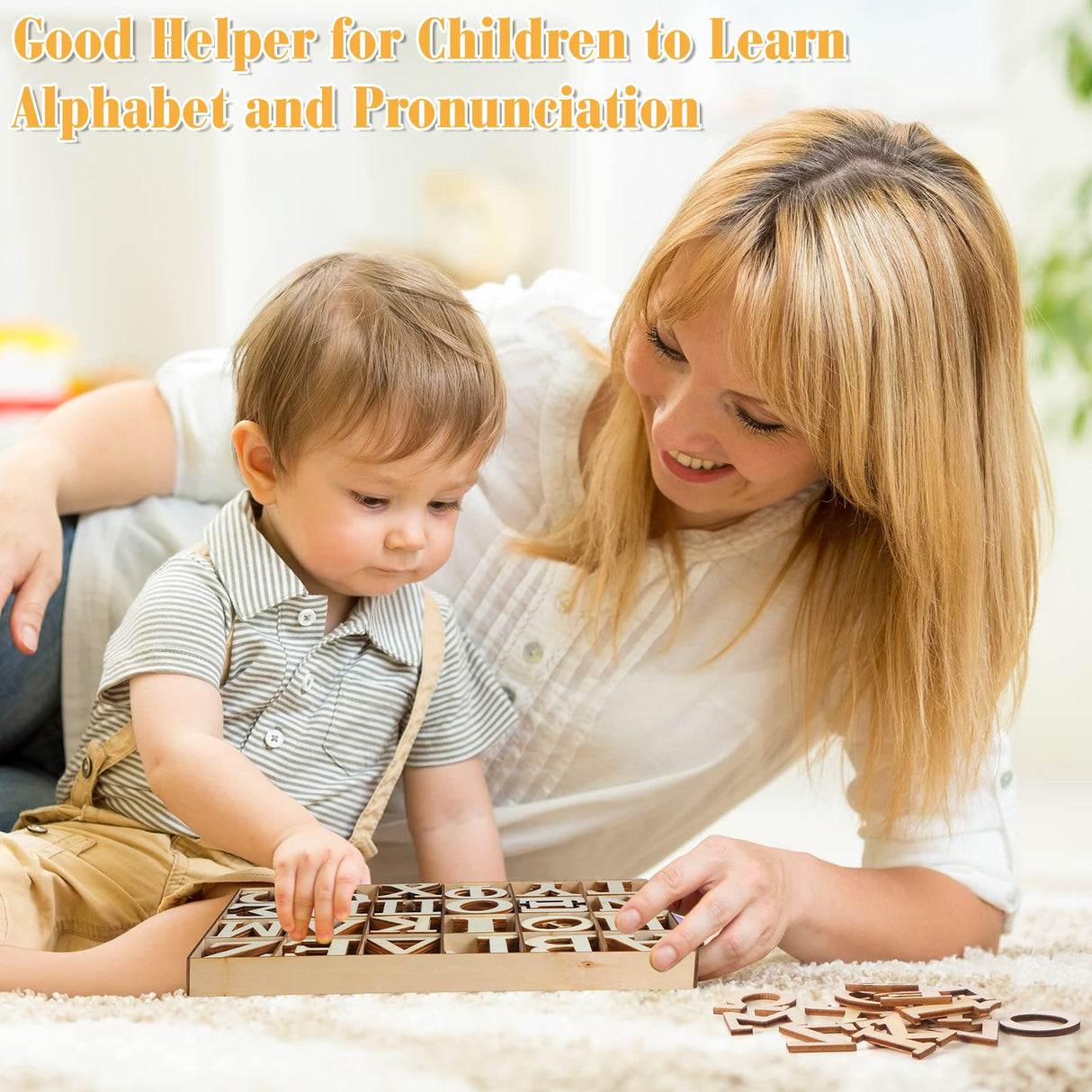 240 Pieces Unfinished Wood Greek Letters with Storage Tray Bold Font Small Wooden Alphabet Letters for Crafts Mini Blank Wood Greek Alphabets for Blulu