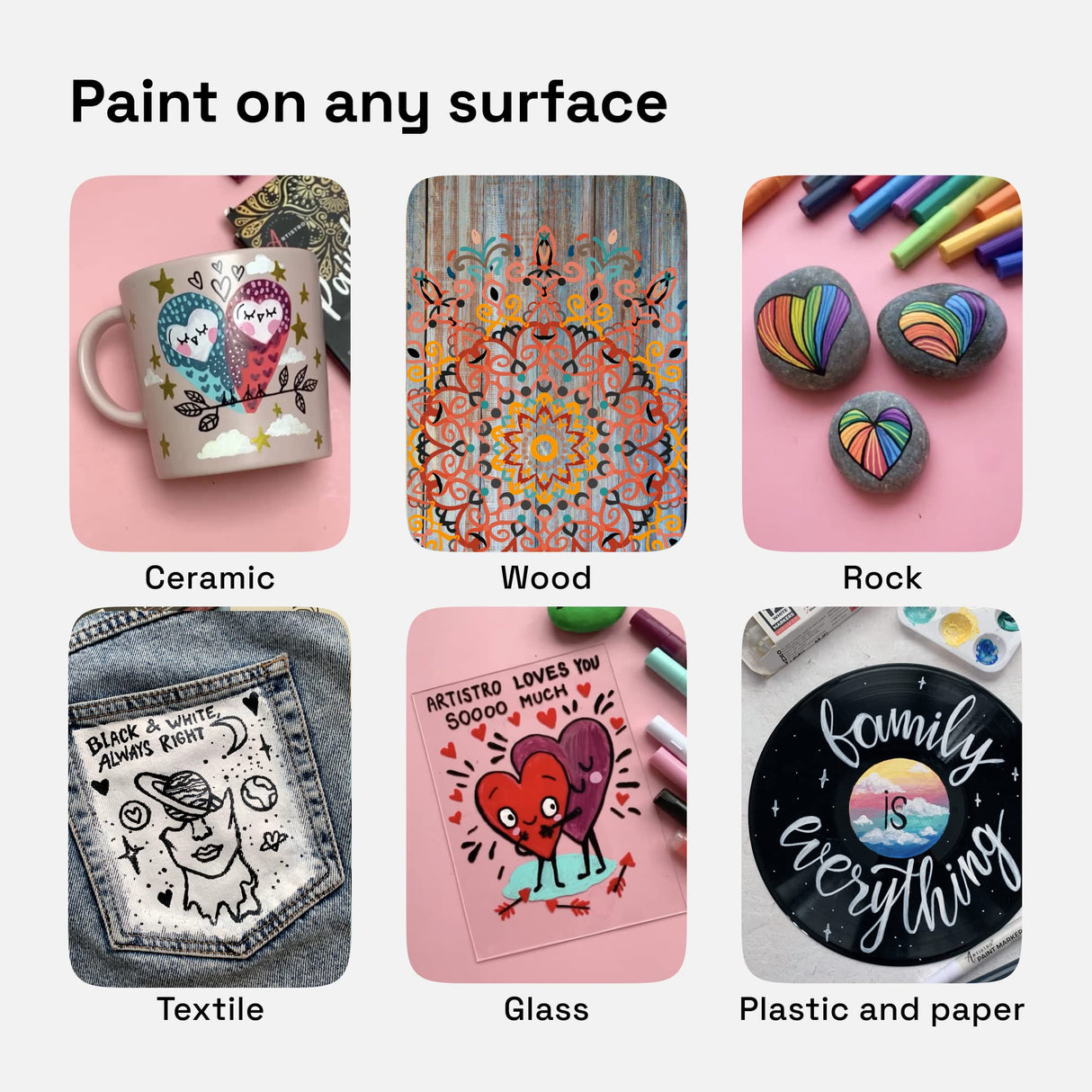 ARTISTRO Paint Pens for Rock Painting, Stone, Ceramic, Glass, Wood, Canvas. Set of 12 Acrylic Paint Markers Extra-fine Tip ARTISTRO