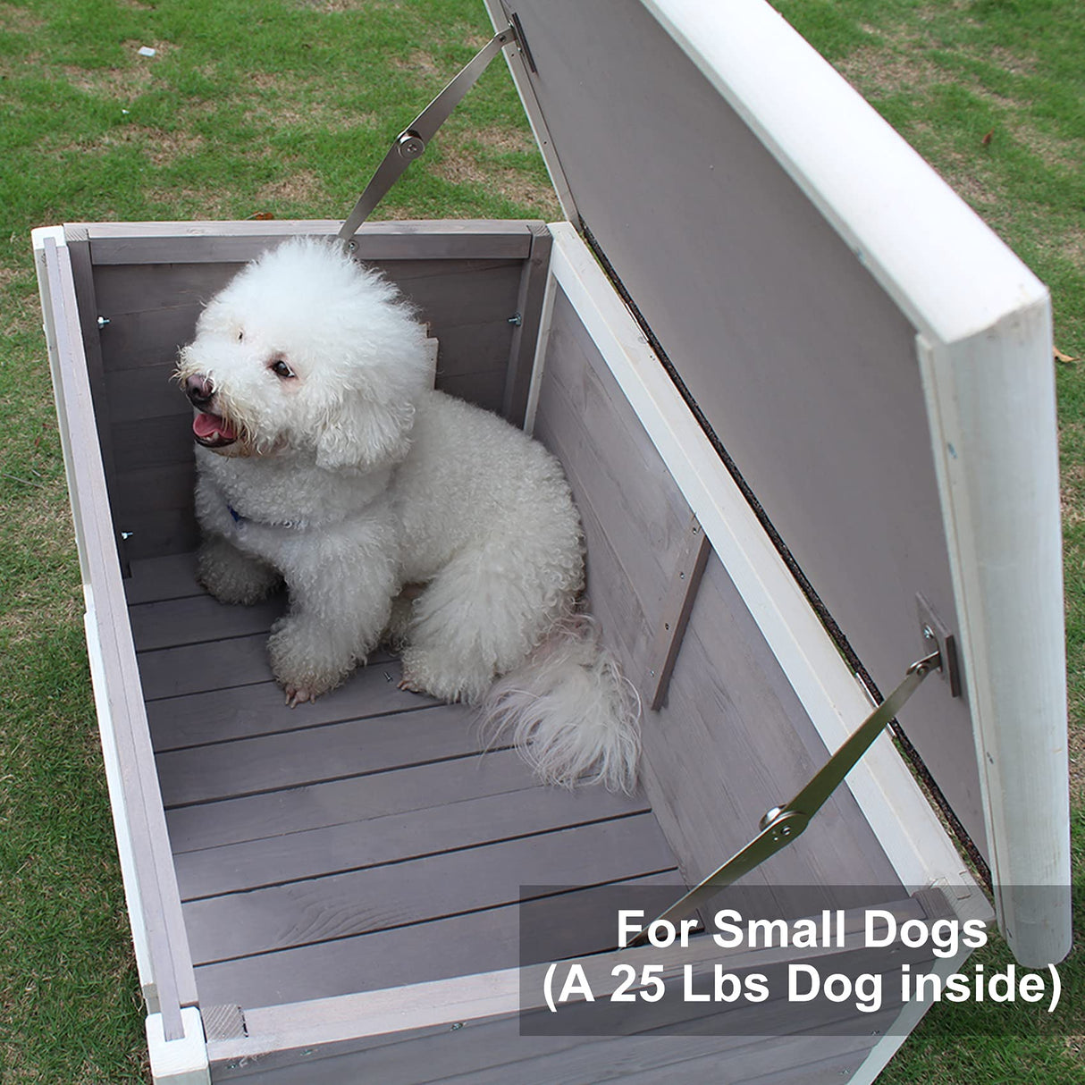 33.4" Wood Dog Houses Outdoor, Weatherproof Dog Houses Outside with Door Cute Wooden Rockever