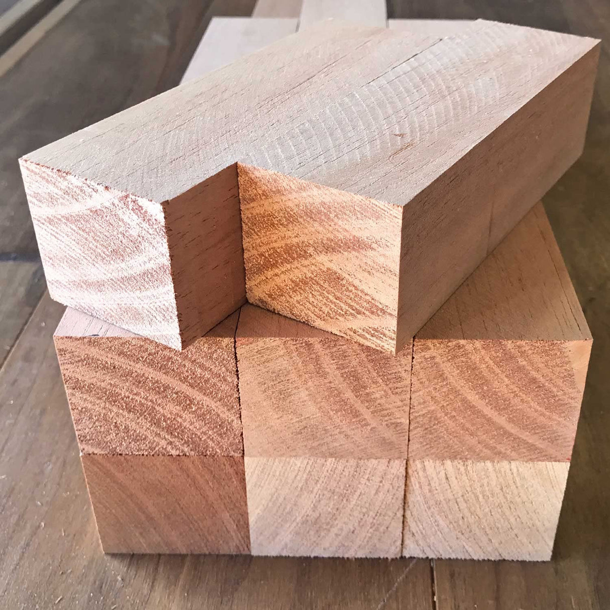 Exotic Wood Zone | Spanish Cedar Wood Turning Blanks 4pcs- 2" x 2" x 6" Exotic Wood Zone