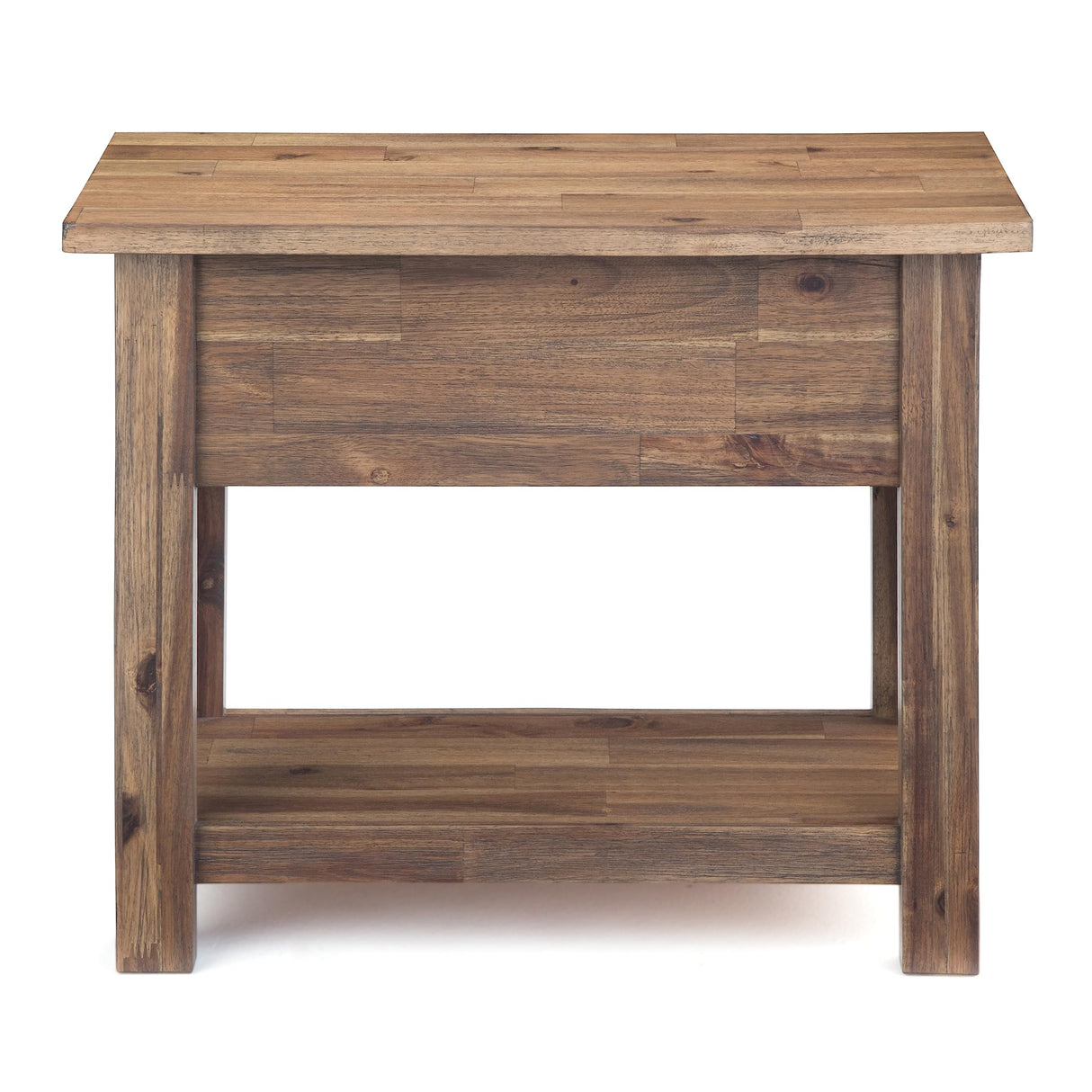 SIMPLIHOME Monroe SOLID ACACIA WOOD 14 Inch Wide Rectangle Rustic Narrow Side Table in Rustic Natural Aged Brown, For the Living Room and Bedroom SIMPLIHOME