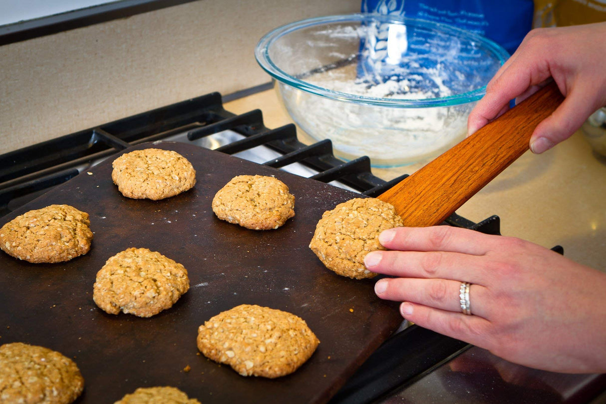 Earlywood 10 inch Handmade Wood Cooking Utensil for Kitchen, Multi-Purpose Scraper and Egg Turner, Cast Iron Saute Spatula - Made in USA - Bloodwood Earlywood